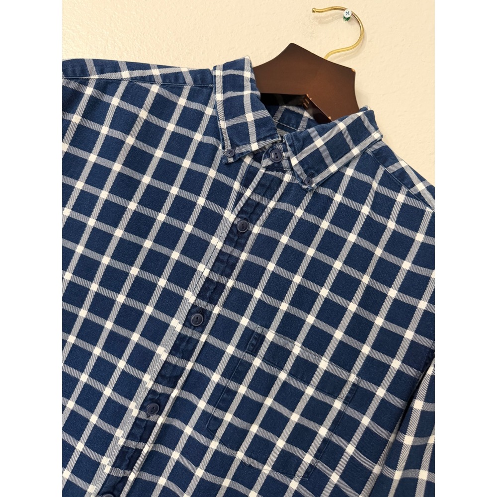 Vineyard Vines Mens Blue White Plaid Flannel Button Down Shirt 1W011900